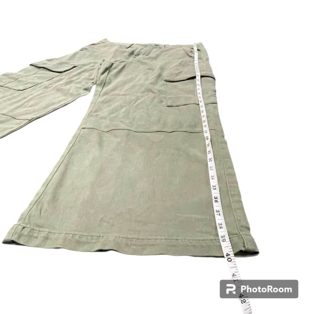American Eagle NWT Cargo Curvy Stretch High-Rise Baggy Wide Leg Army Gre… - Picture 5 of 16